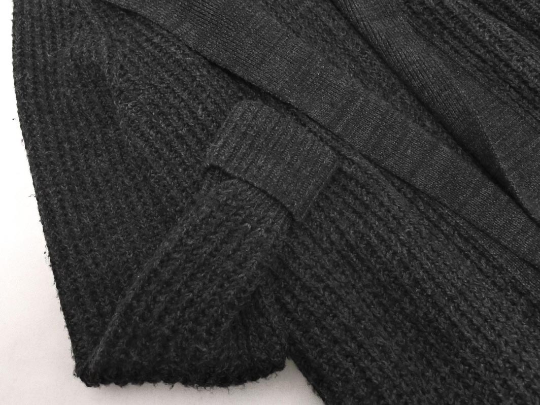 23区 ウール100% ショールカラー ロング カーディガン size38/チャコール ◇■ ☆ fkb2 レディース_画像2
