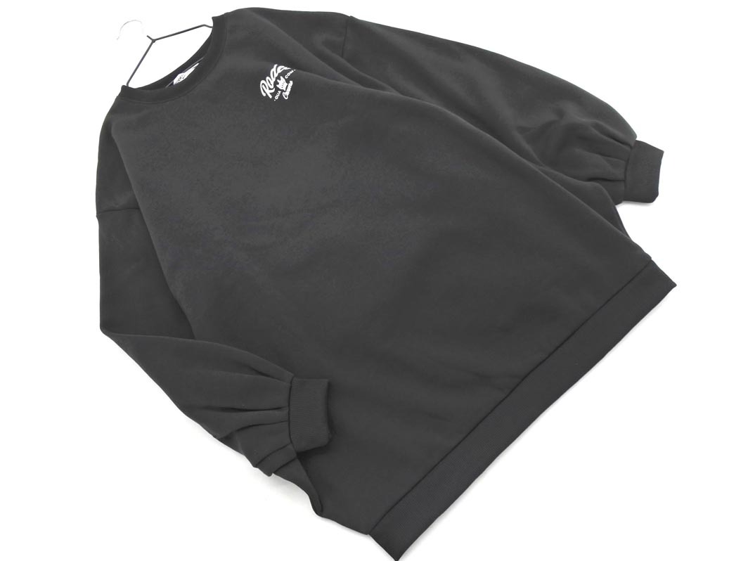 新品 RCWB ロデオクラウンズワイドボール 裏起毛 バックロゴ トレーナー スウェット sizeF/黒 ◇■ ☆ fkb2 レディース_画像1