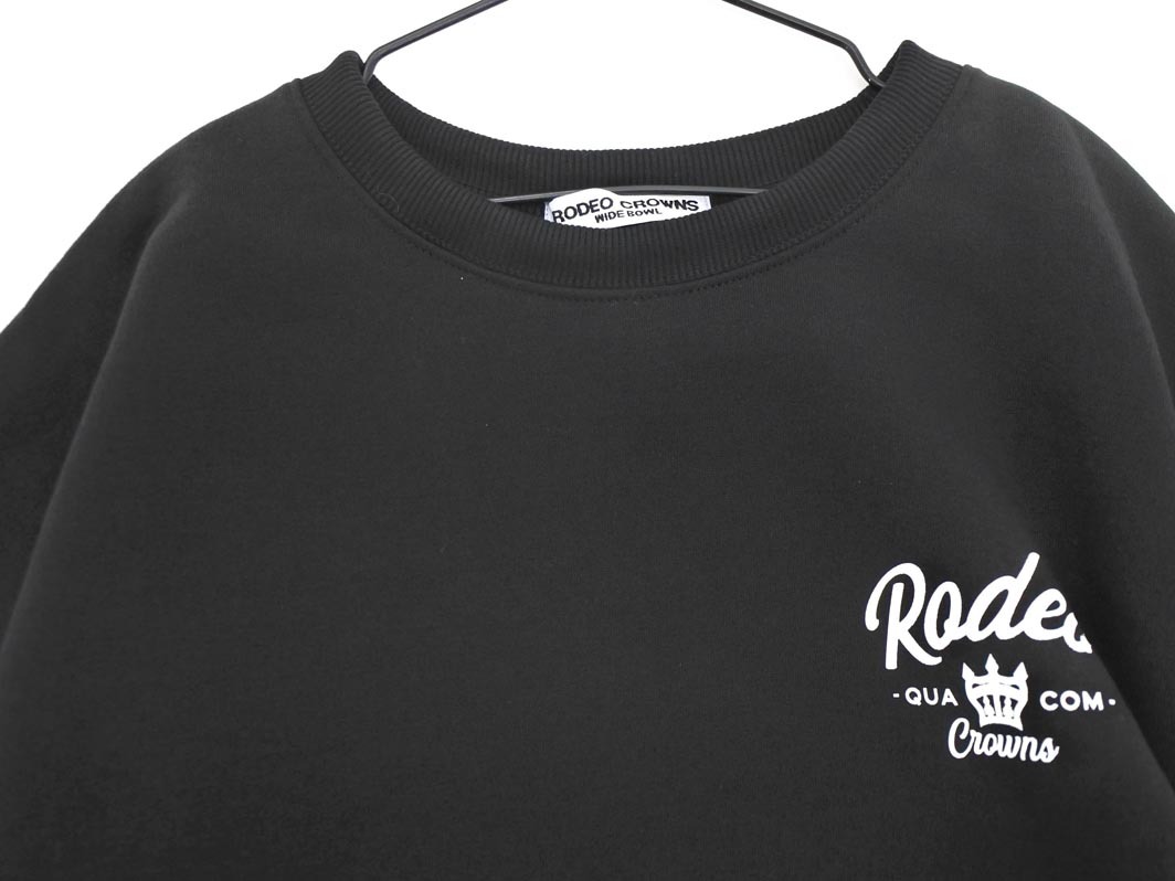 新品 RCWB ロデオクラウンズワイドボール 裏起毛 バックロゴ トレーナー スウェット sizeF/黒 ◇■ ☆ fkb2 レディース_画像2