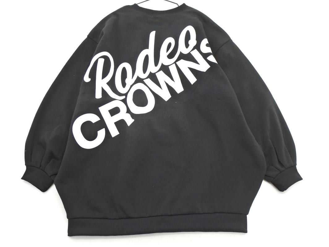 新品 RCWB ロデオクラウンズワイドボール 裏起毛 バックロゴ トレーナー スウェット sizeF/黒 ◇■ ☆ fkb2 レディース_画像6