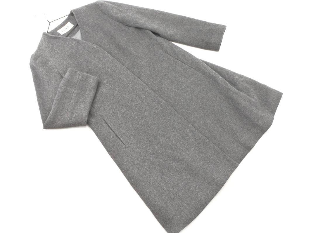 ROPE ロペ ウール混 ノーカラー コート size36/グレー ◇■ ☆ fkb2 レディース_画像1