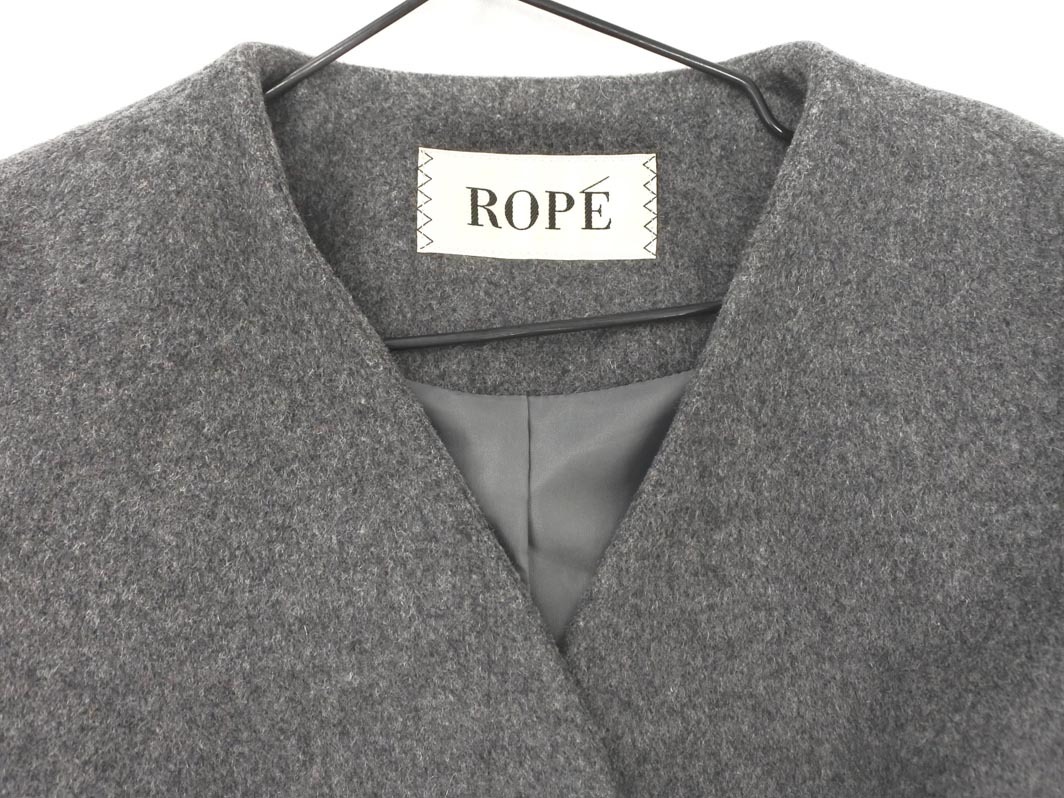 ROPE ロペ ウール混 ノーカラー コート size36/グレー ◇■ ☆ fkb2 レディース_画像5