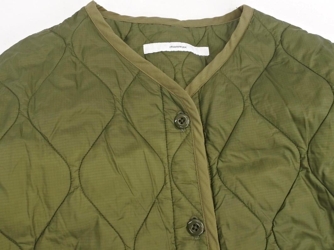 FRAME WORK フレームワーク キルティング ジャケット size36/カーキ ◇■ ☆ fkb2 レディース_画像2