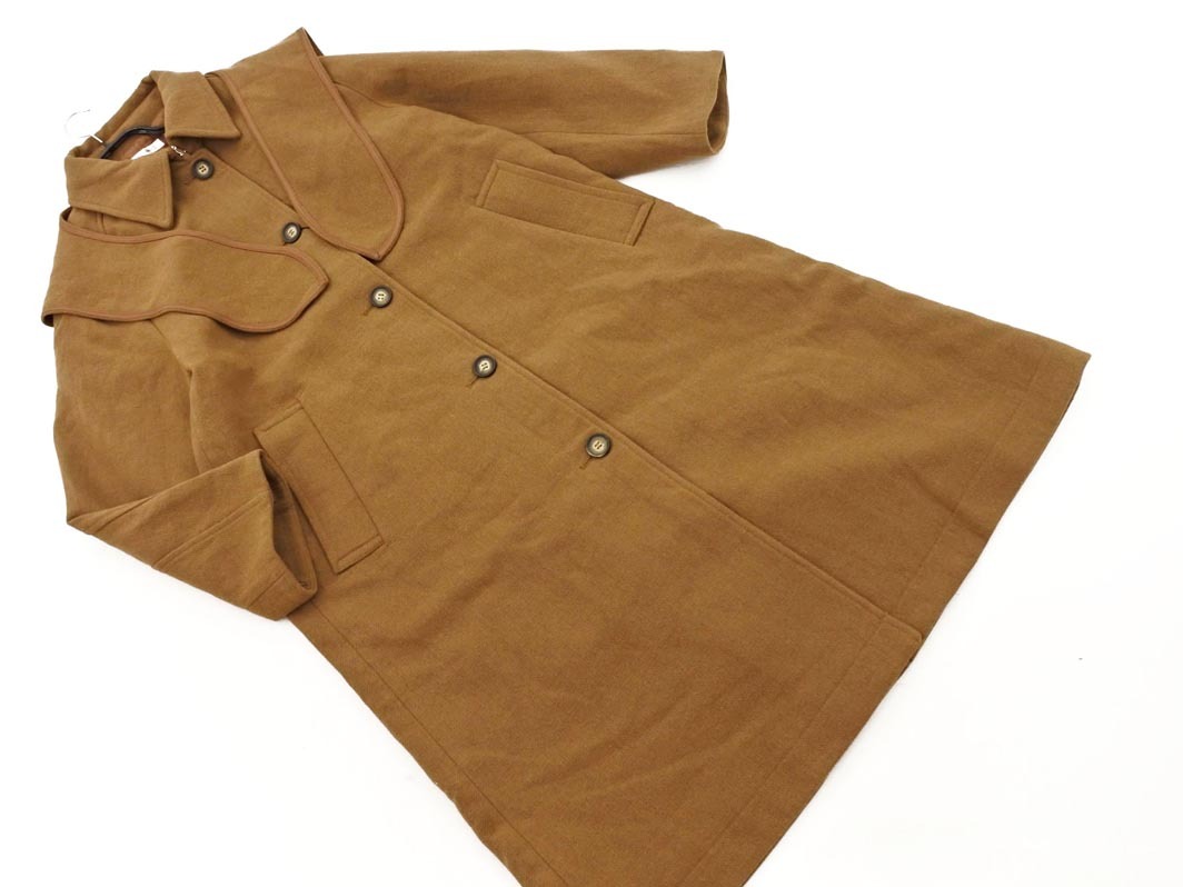 新品 MOUSSY マウジー ウール混 2WAY フード付 ロング コート size1/キャメル ◇■ ☆ fkb2 レディース_画像1