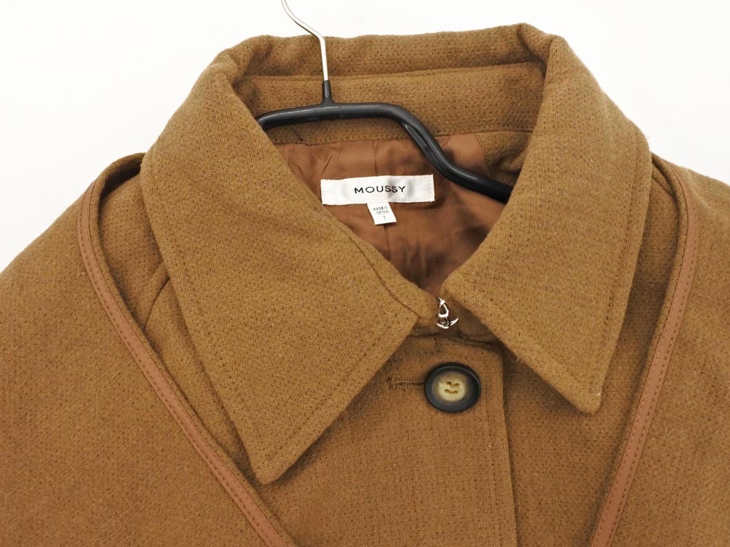 新品 MOUSSY マウジー ウール混 2WAY フード付 ロング コート size1/キャメル ◇■ ☆ fkb2 レディース_画像4