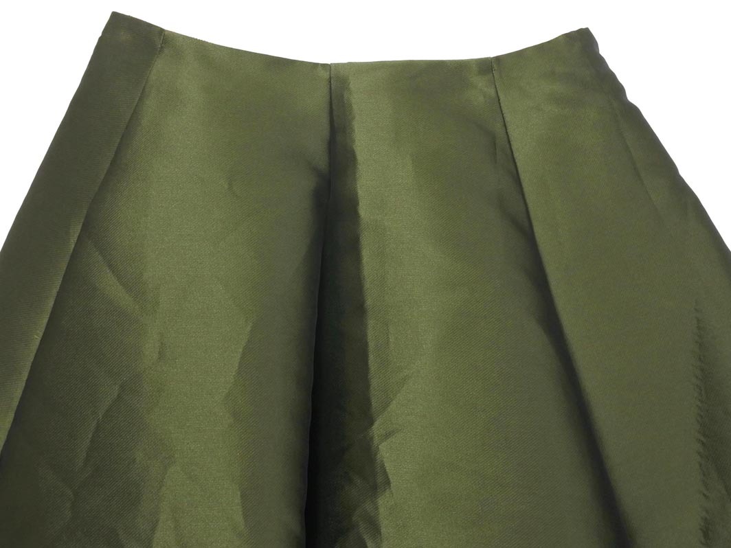 LANVIN ランバン シルク混 Aライン 台形 スカート size36/カーキ ◇■ ☆ fkb4 レディース_画像3
