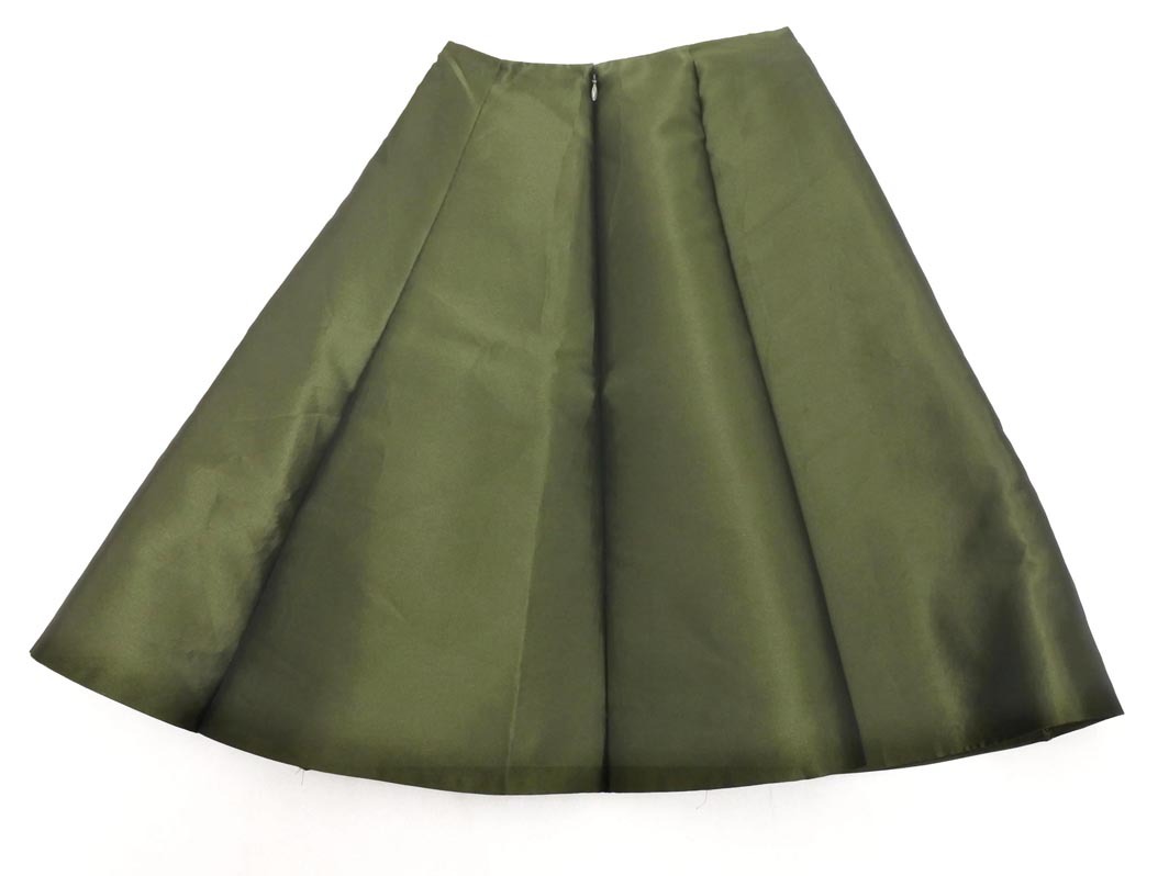 LANVIN ランバン シルク混 Aライン 台形 スカート size36/カーキ ◇■ ☆ fkb4 レディース_画像4