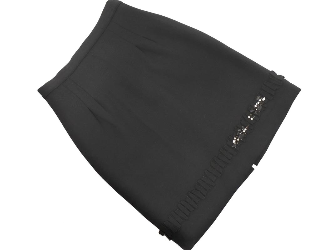 Blugirl Blumarine ブルーガールブルマリン ウール混 ビジュー スカート size38/黒 ◇■ ☆ fkb4 レディース_画像1