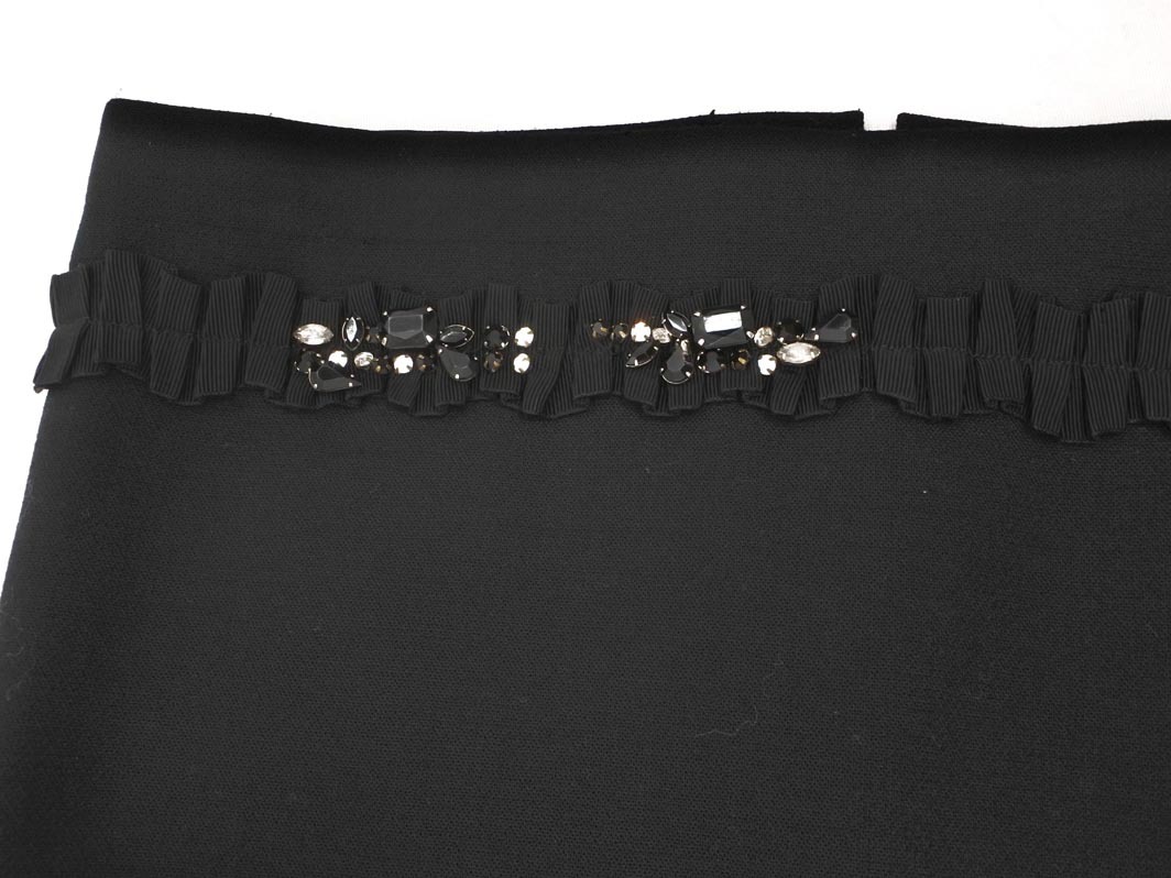 Blugirl Blumarine ブルーガールブルマリン ウール混 ビジュー スカート size38/黒 ◇■ ☆ fkb4 レディース_画像2