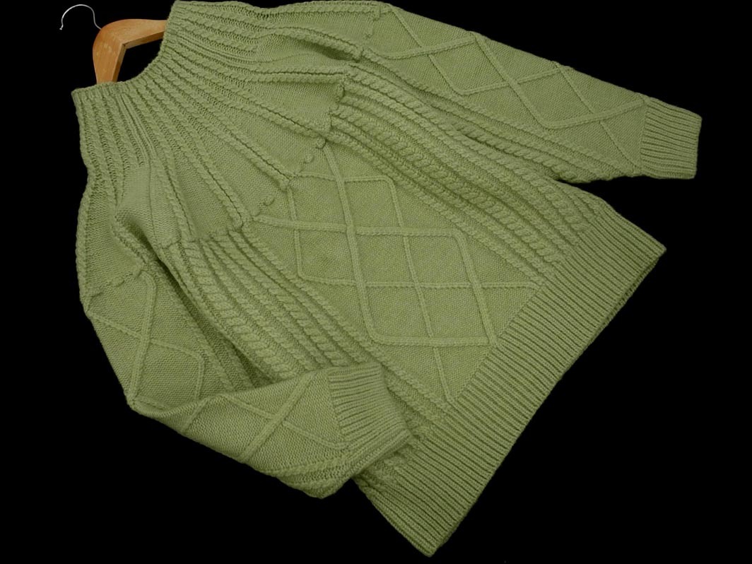 新品 Rope Picnic ロペピクニック ケーブル編み ハイネック ニット セーター size38/緑 ◇■ ☆ fkb4 レディース_画像1