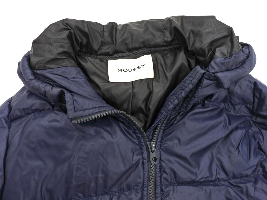 MOUSSY マウジー ナイロン フード ダウン コート size1/紺 ◆■ ☆ fkb3 レディース_画像2