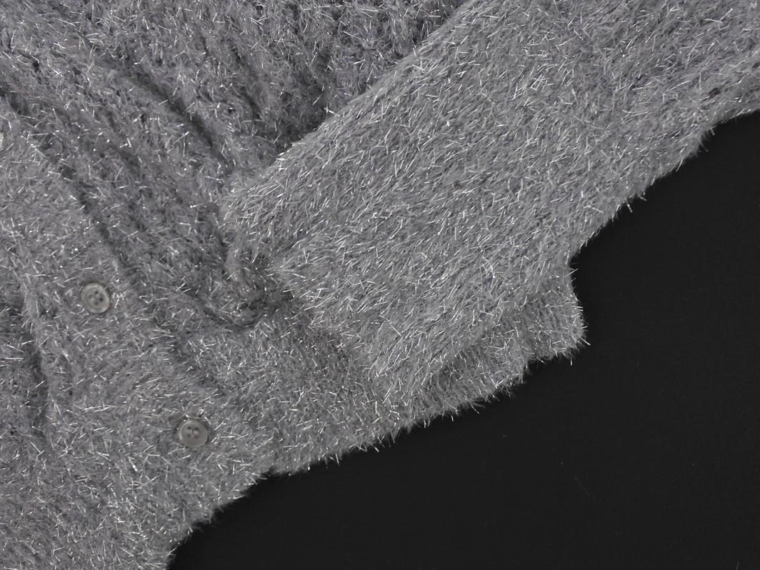 Heather ヘザー ラメ ショート丈 カーディガン sizeF/グレー ◇■ ☆ fkb4 レディース_画像3