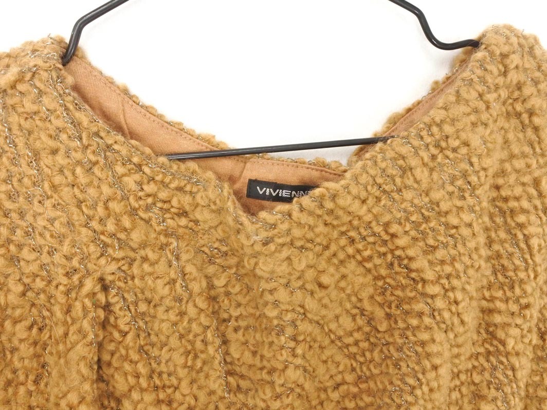 VIVIENNE TAM Vivienne Tam шерсть . лодка шея do Ла Манш вязаный свитер size0/ чай *# * fkb3 женский 