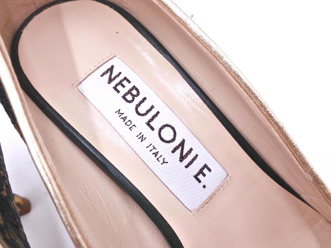 NEBULONI E ネブローニ 花柄刺繍 パンプス size37(24.0cm)/緑 ■■ ☆ fkb3 レディース_画像5