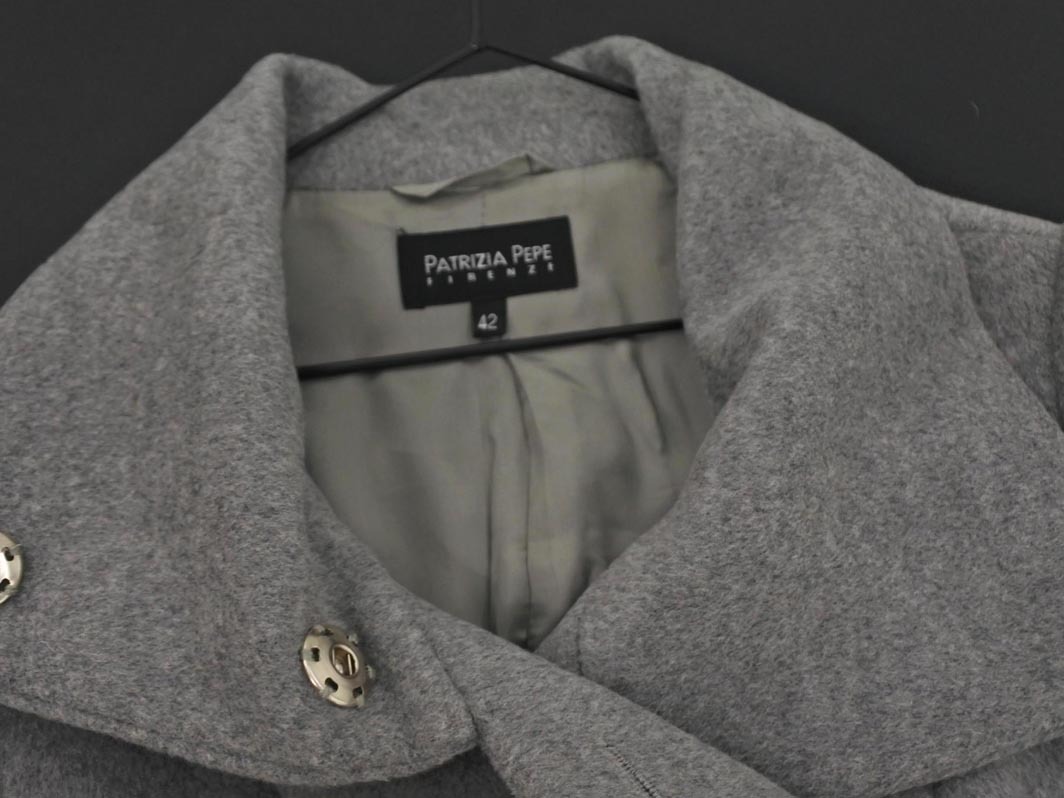 PATRIZIA PEPE パトリッツィアペペ ウール100% ニット 切替 コート size42/グレー ◇■ ☆ fkb4 レディース_画像4
