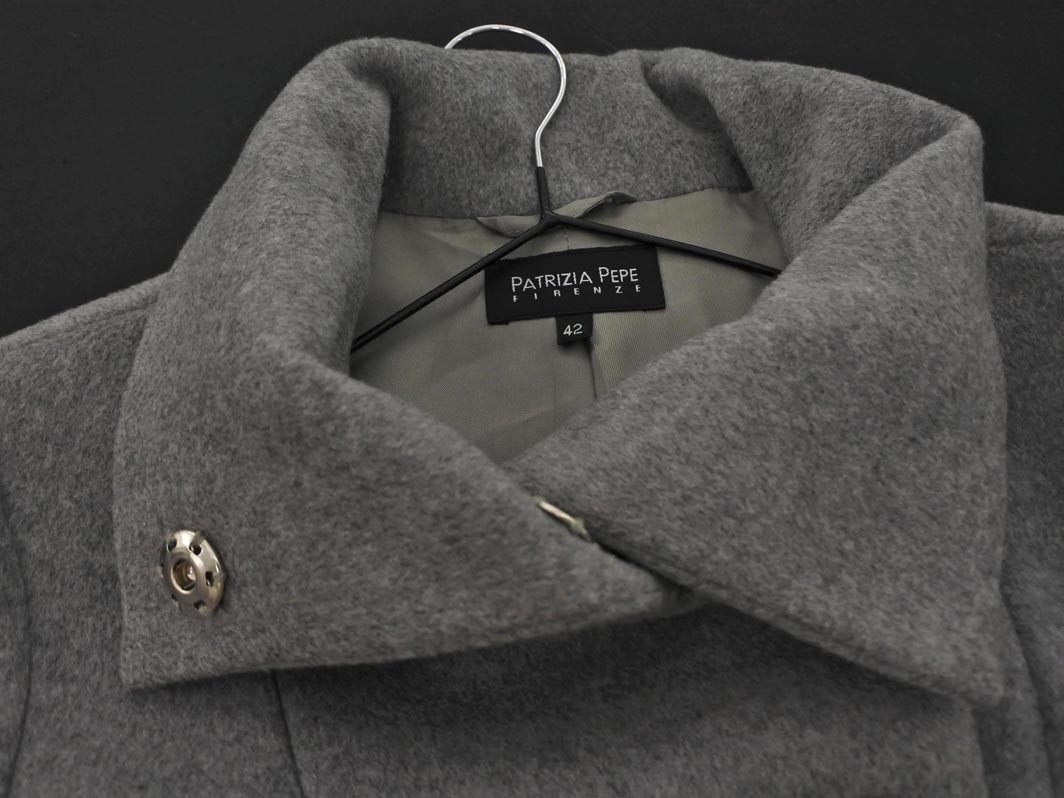 PATRIZIA PEPE パトリッツィアペペ ウール100% ニット 切替 コート size42/グレー ◇■ ☆ fkb4 レディース_画像5