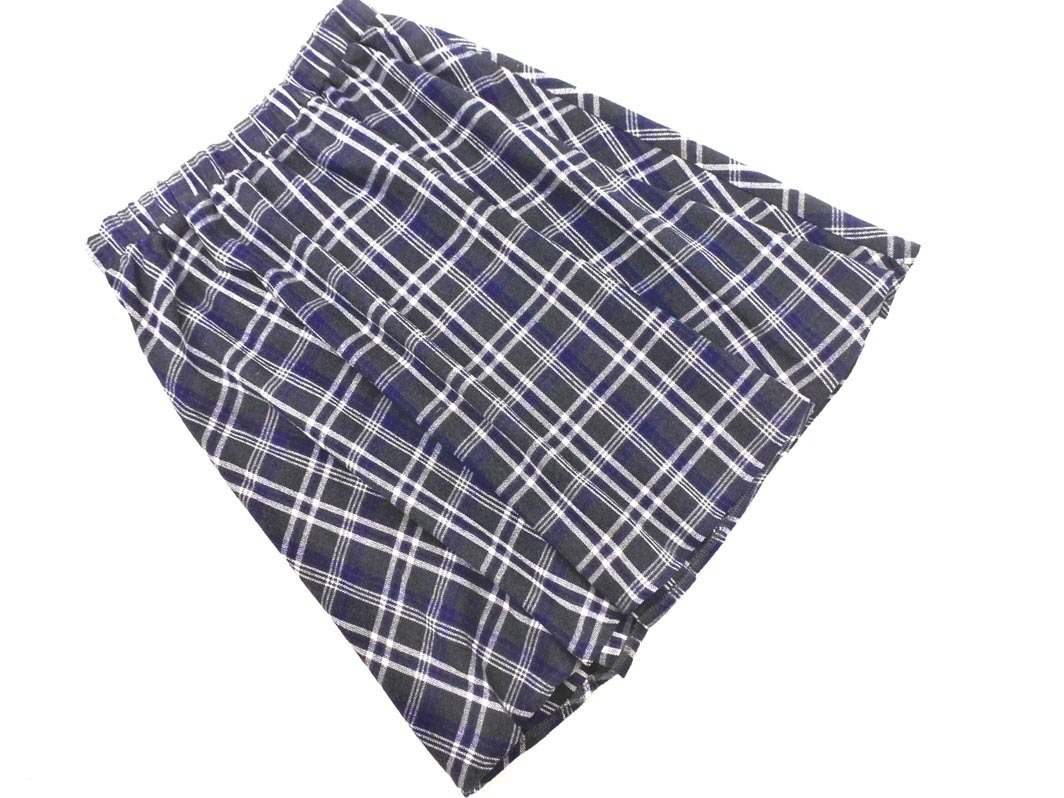 Chez toi シェトワ チェック フレア スカート sizeF/グレーx紺 ◇■ ☆ fkb3 レディース_画像1