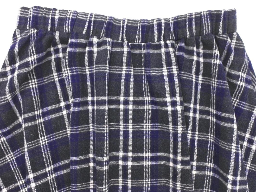 Chez toi シェトワ チェック フレア スカート sizeF/グレーx紺 ◇■ ☆ fkb3 レディース_画像3