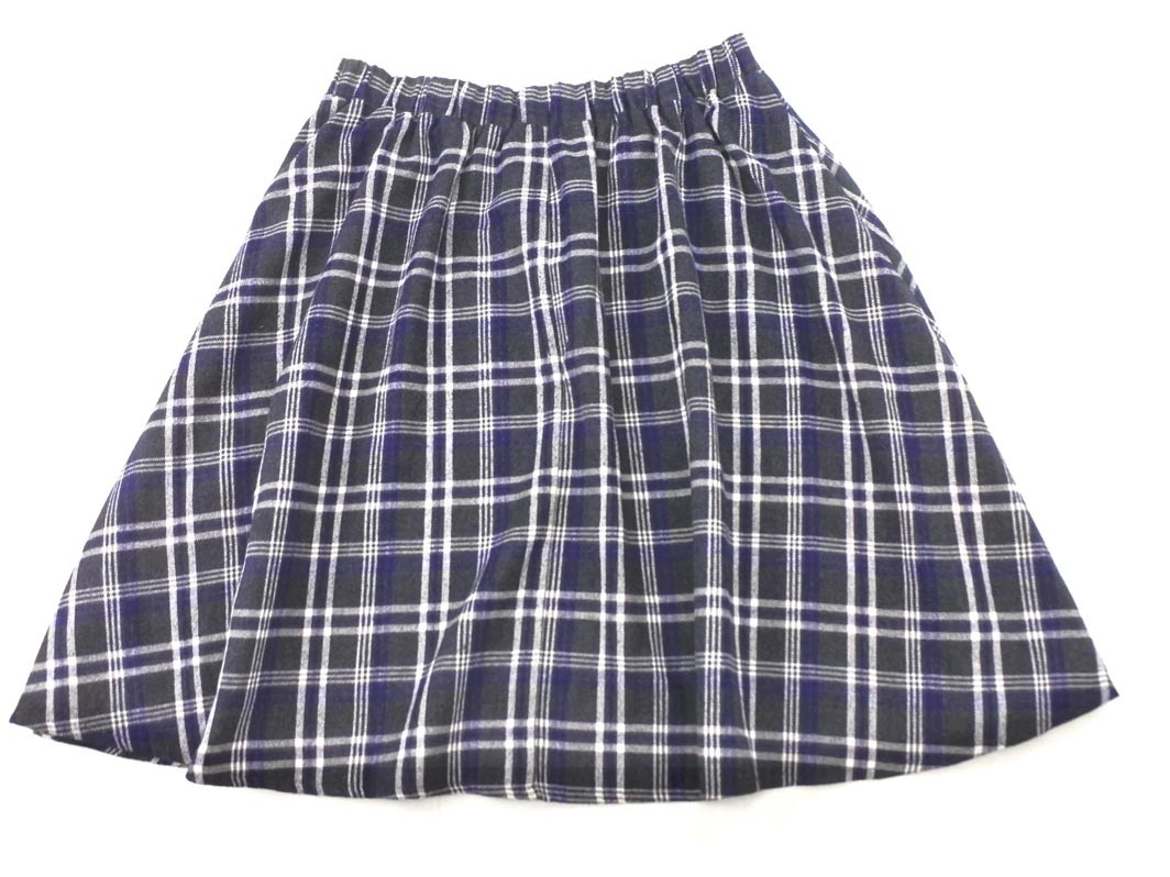 Chez toi シェトワ チェック フレア スカート sizeF/グレーx紺 ◇■ ☆ fkb3 レディース_画像5