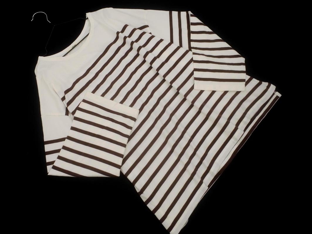 JOURNAL STANDARD relume ジャーナルスタンダードレリューム ボーダー カットソー sizeF/白ｘ茶 ◇■ ☆ fkb4 レディース_画像1
