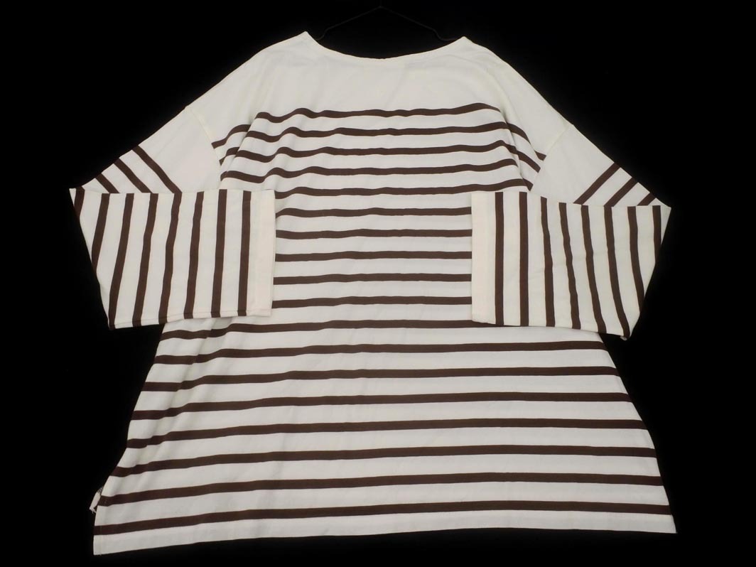 JOURNAL STANDARD relume ジャーナルスタンダードレリューム ボーダー カットソー sizeF/白ｘ茶 ◇■ ☆ fkb4 レディース_画像6
