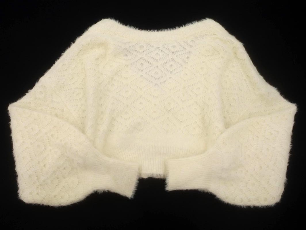 Heather ヘザー シャギー Vネック ボリュームスリーブ カーディガン sizeF/オフホワイト ◇■ ☆ fkb4 レディース_画像4