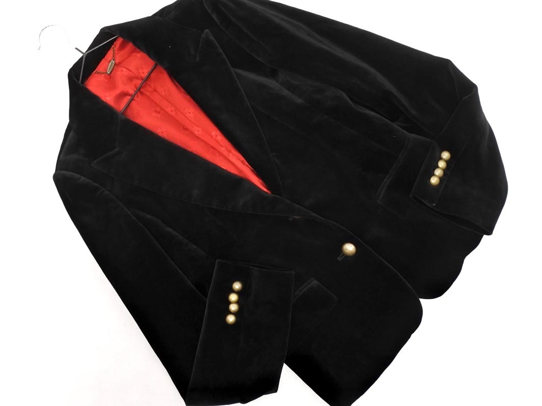 LOUNIE ルーニィ ベロア テーラード ジャケット size38/黒 ◇■ ☆ fkb4 レディース_画像1