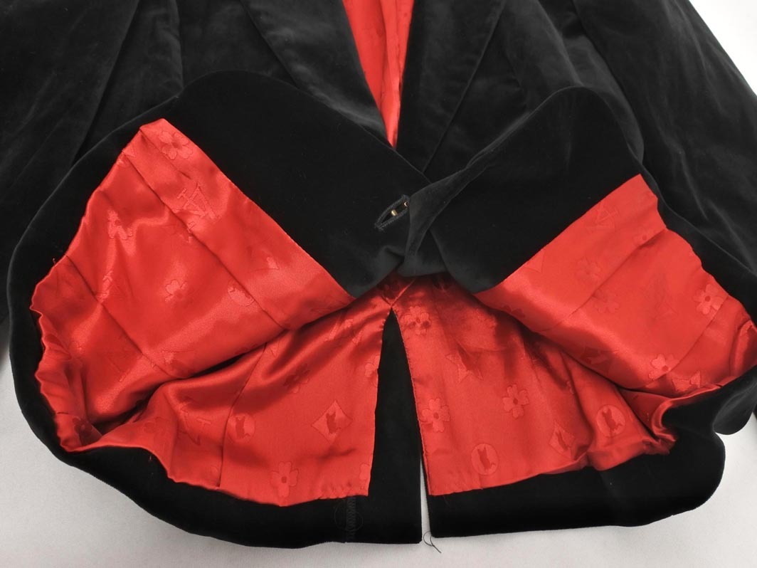 LOUNIE ルーニィ ベロア テーラード ジャケット size38/黒 ◇■ ☆ fkb4 レディース_画像4