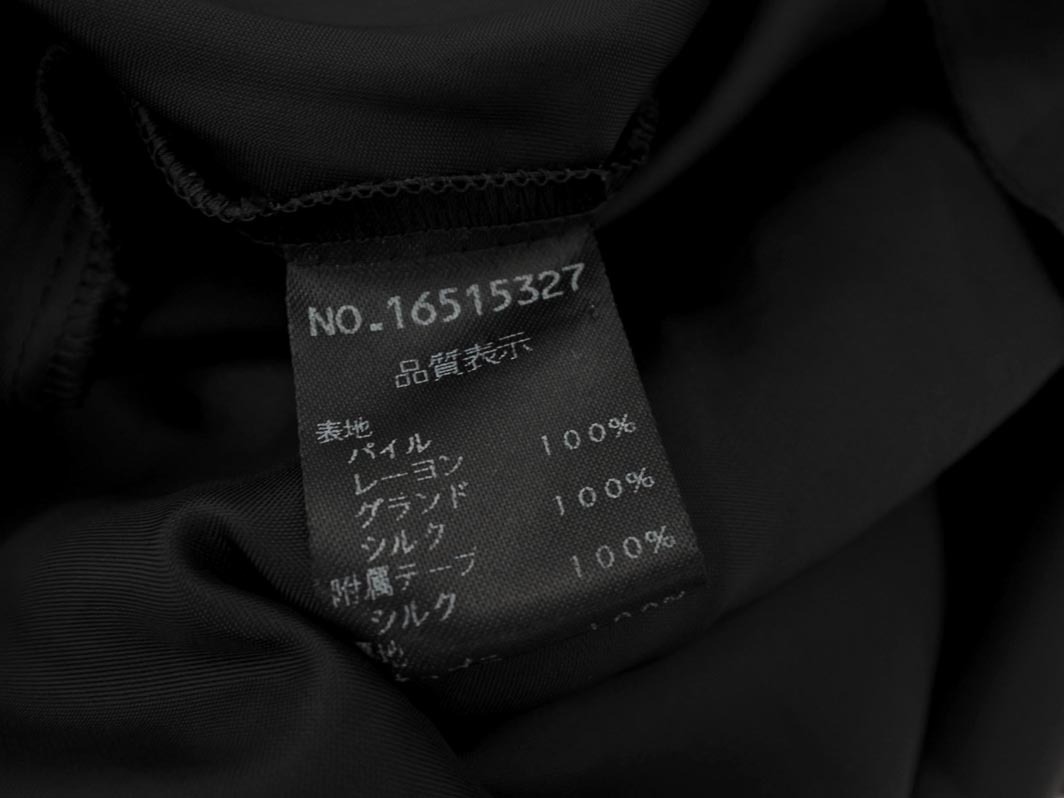 LOUNIE ルーニィ シルク100％ ベロア 花柄 ノースリーブ ワンピース size38/黒 ◇■ ☆ fkb4 レディース_画像7