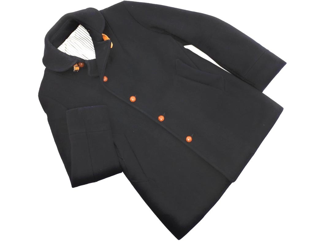 EDIFICE エディフィス ウール混 ベルト コート size38/紺 ◇■ ☆ fkb4 メンズ_画像1