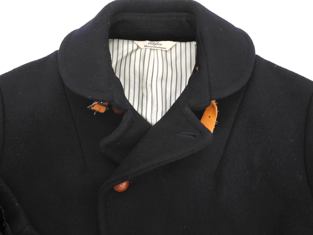 EDIFICE エディフィス ウール混 ベルト コート size38/紺 ◇■ ☆ fkb4 メンズ_画像4