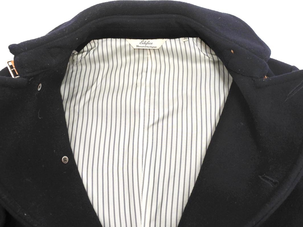 EDIFICE エディフィス ウール混 ベルト コート size38/紺 ◇■ ☆ fkb4 メンズ_画像5