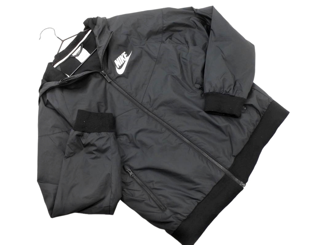 nike ナイキ フーディー ロゴ プリント ジャケット sizeM 140 150/黒 ◇■ ☆ fkb7 男の子_画像1