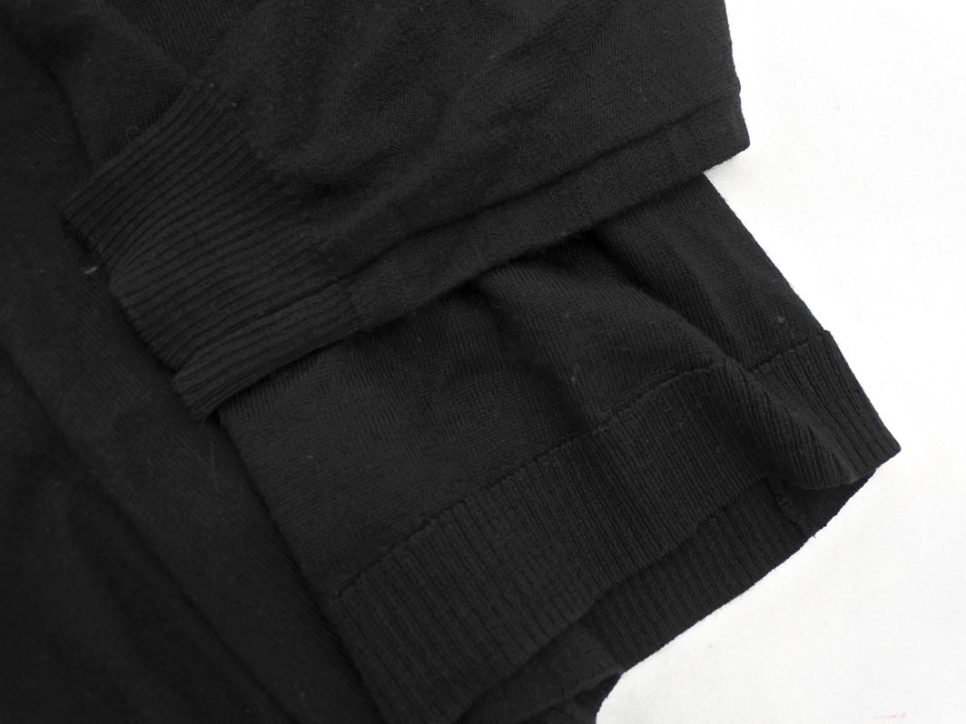 ネコポスOK UNTITLED アンタイトル ウール混 バックボタン ニット セーター 黒 ◇■ ☆ fkb7 レディース_画像2