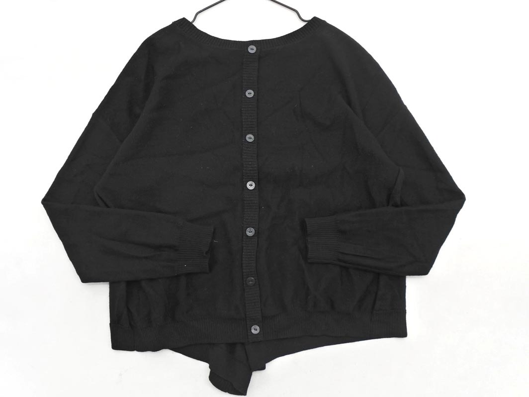 ネコポスOK UNTITLED アンタイトル ウール混 バックボタン ニット セーター 黒 ◇■ ☆ fkb7 レディース_画像4