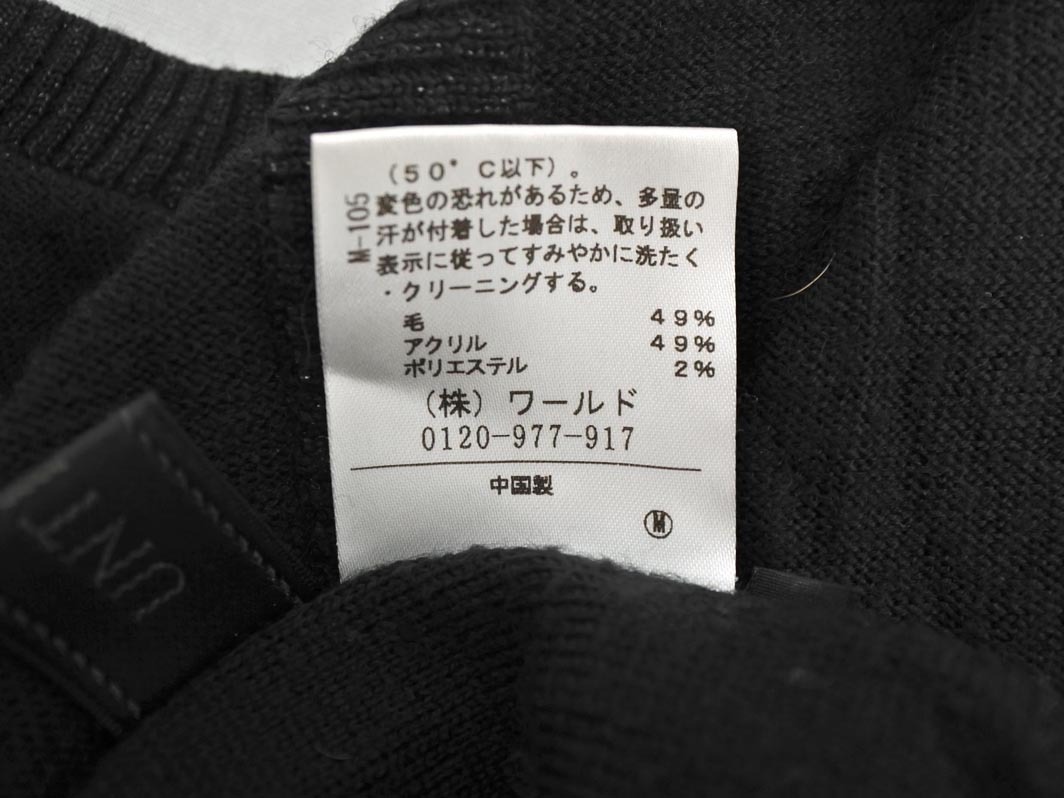 ネコポスOK UNTITLED アンタイトル ウール混 バックボタン ニット セーター 黒 ◇■ ☆ fkb7 レディース_画像5