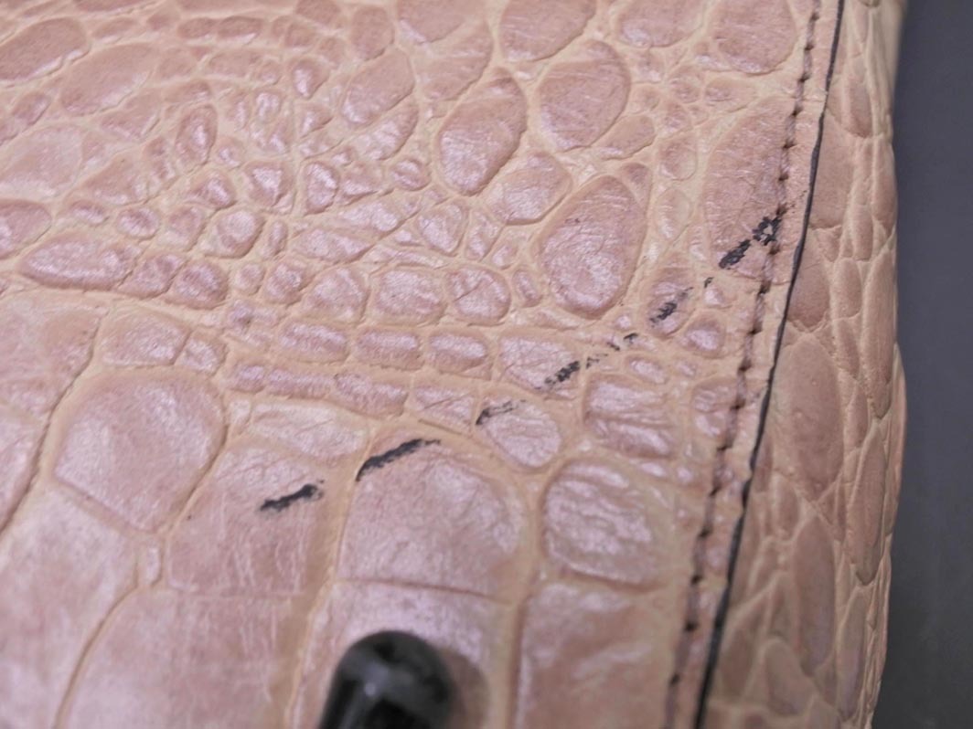 FURLA フルラ ショルダー 付き クロコ レザー ハンド バッグ ベージュ ■■ ☆ fkb7 レディース_画像8