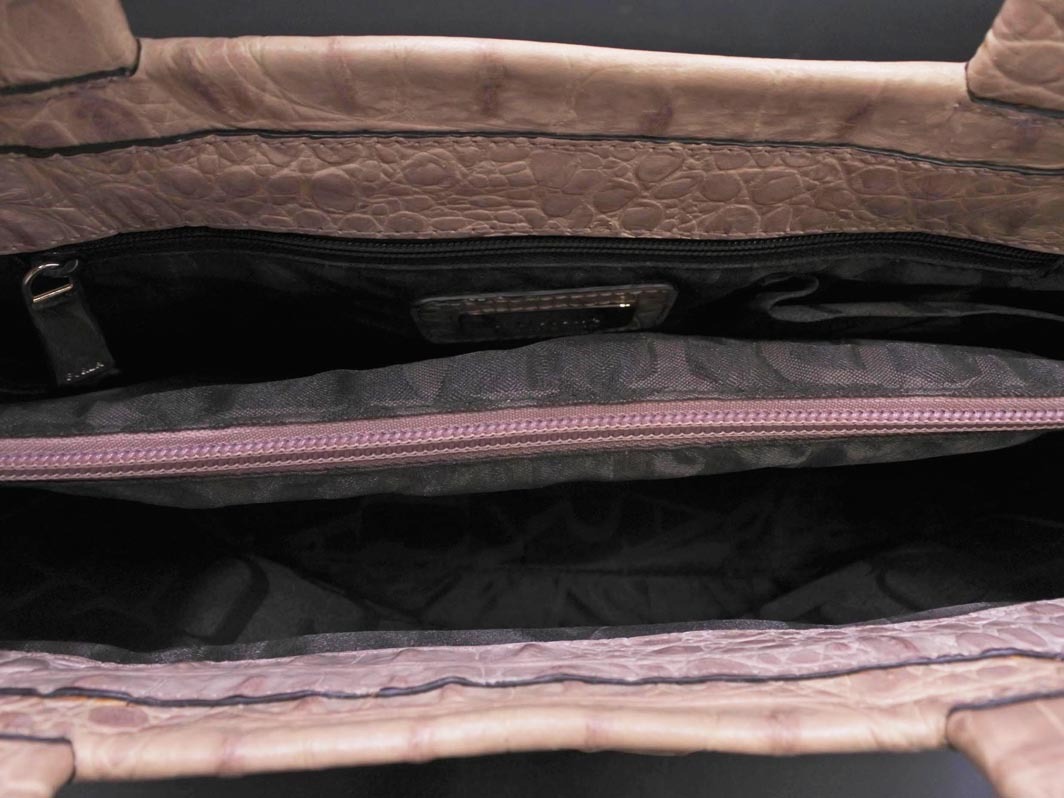 FURLA フルラ ショルダー 付き クロコ レザー ハンド バッグ ベージュ ■■ ☆ fkb7 レディース_画像10