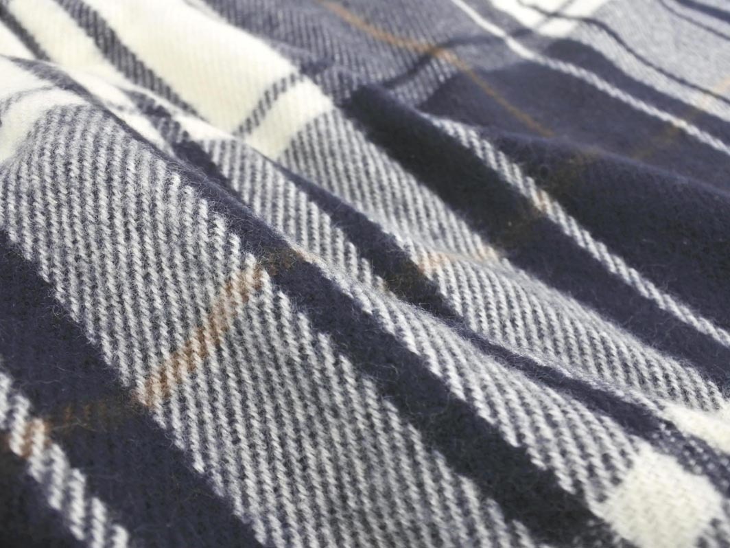 GLOBAL WORK グローバルワーク チェック 大判 ストール 白ｘ紺 ◆■ ☆ fkb7 レディース_画像4