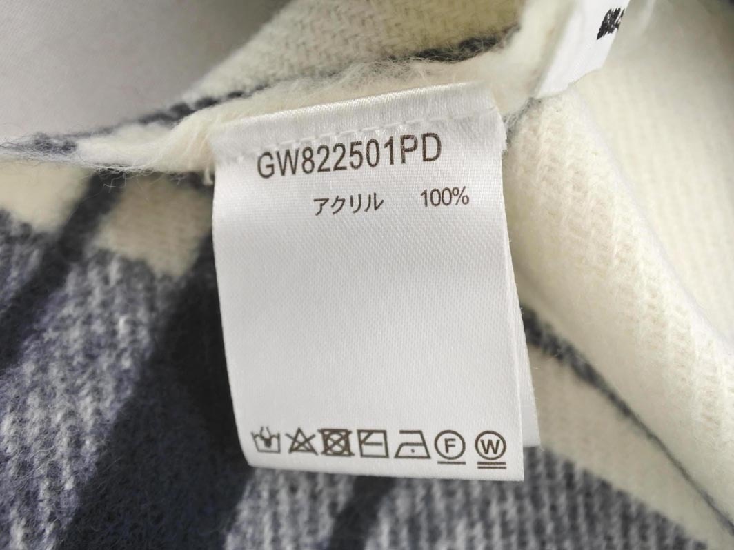 GLOBAL WORK グローバルワーク チェック 大判 ストール 白ｘ紺 ◆■ ☆ fkb7 レディース_画像5