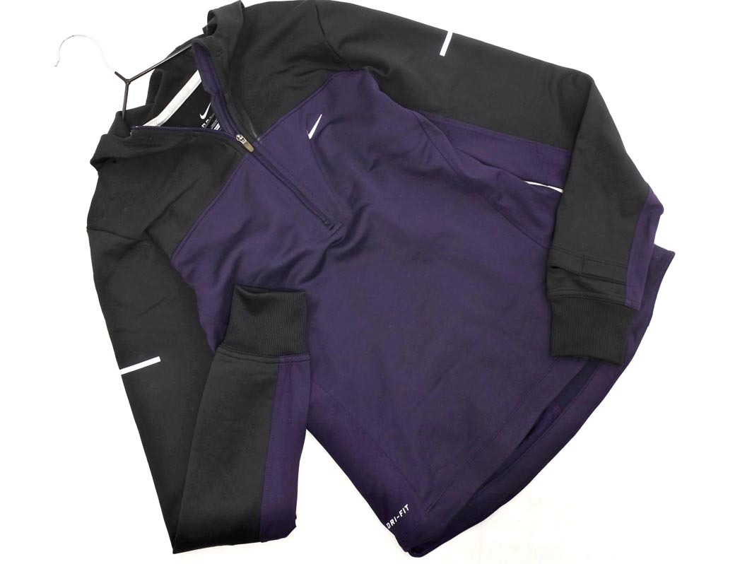 NIKE ナイキ ランニング ジップアップ パーカー sizeS/黒x紫 ■■ ☆ fkb7 レディース_画像1