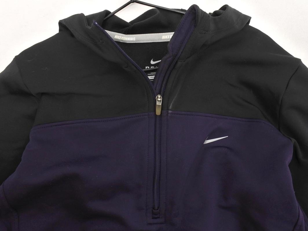 NIKE ナイキ ランニング ジップアップ パーカー sizeS/黒x紫 ■■ ☆ fkb7 レディース_画像3