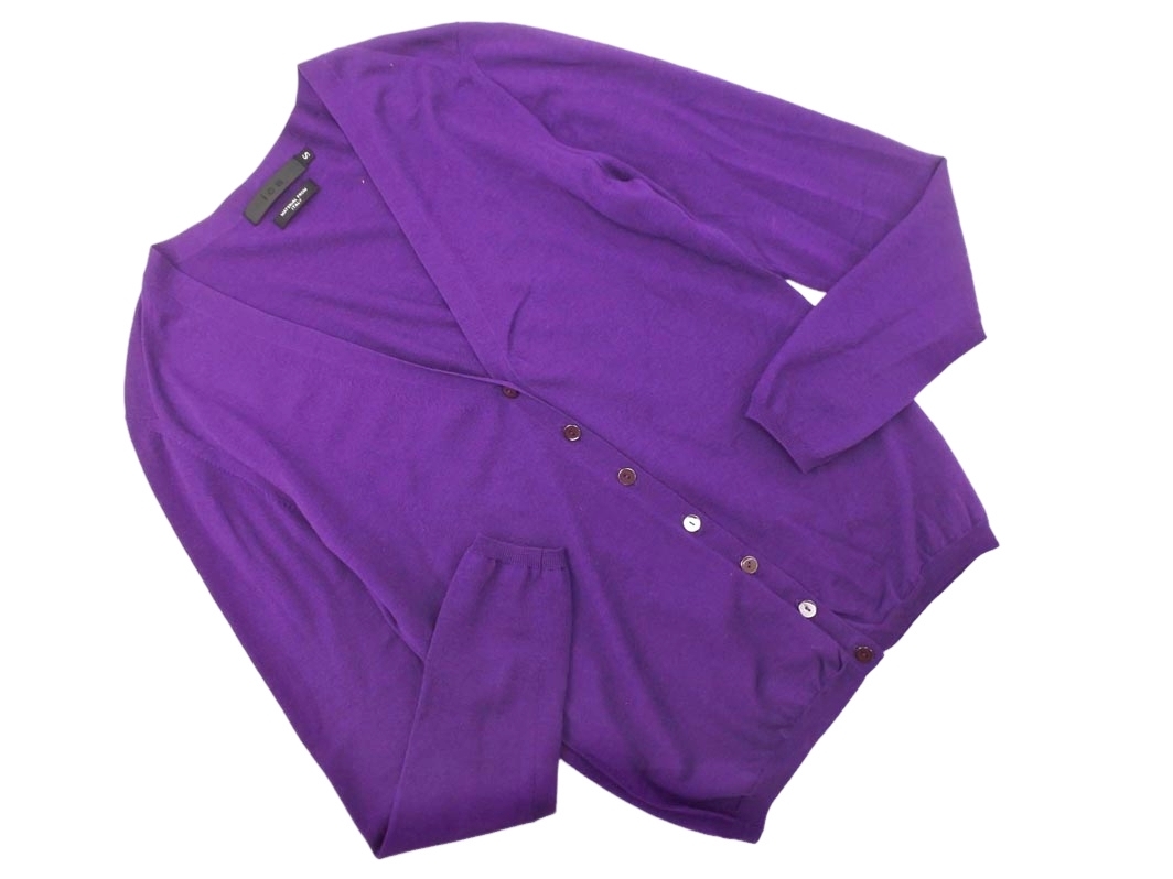 ネコポスOK iCB アイシービー ウール100% ニット カーディガン sizeS/紫 ◇■ ☆ fkb7 レディース_画像1