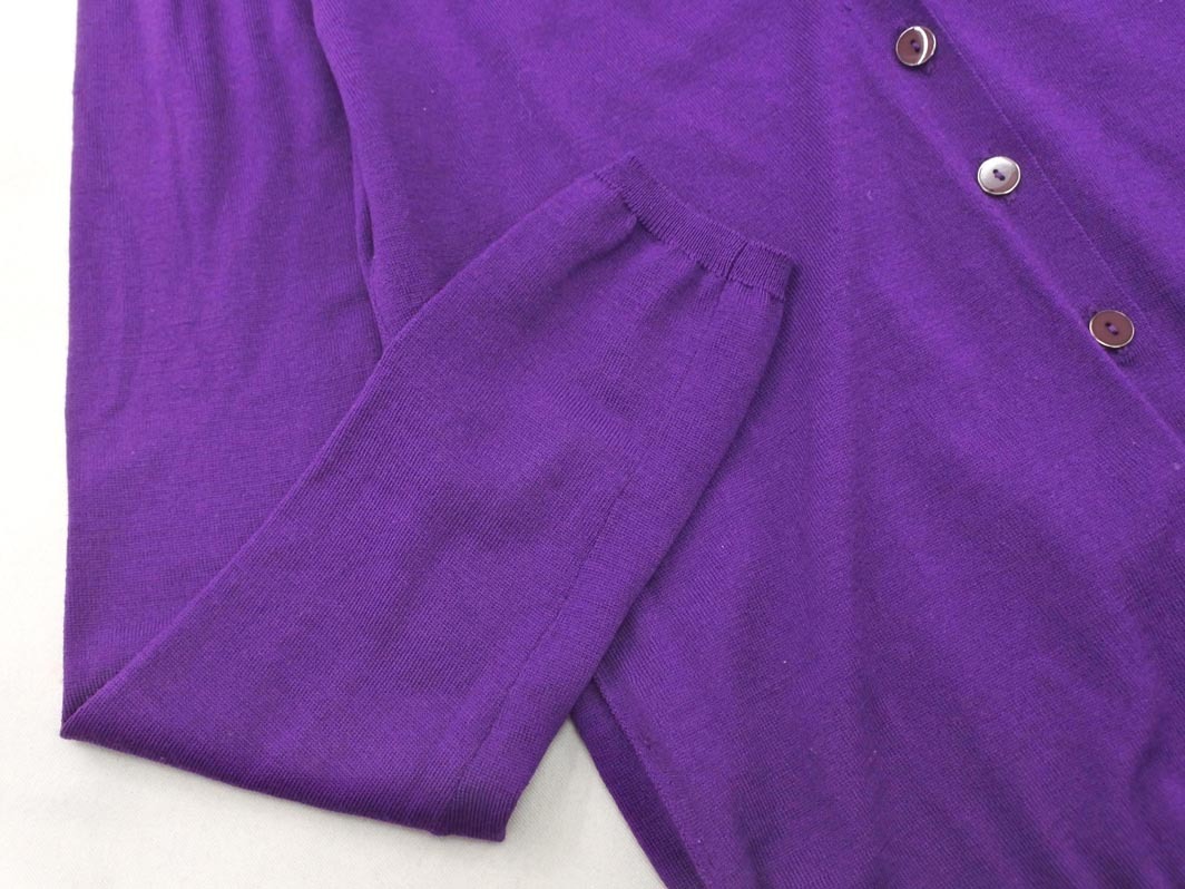 ネコポスOK iCB アイシービー ウール100% ニット カーディガン sizeS/紫 ◇■ ☆ fkb7 レディース_画像2
