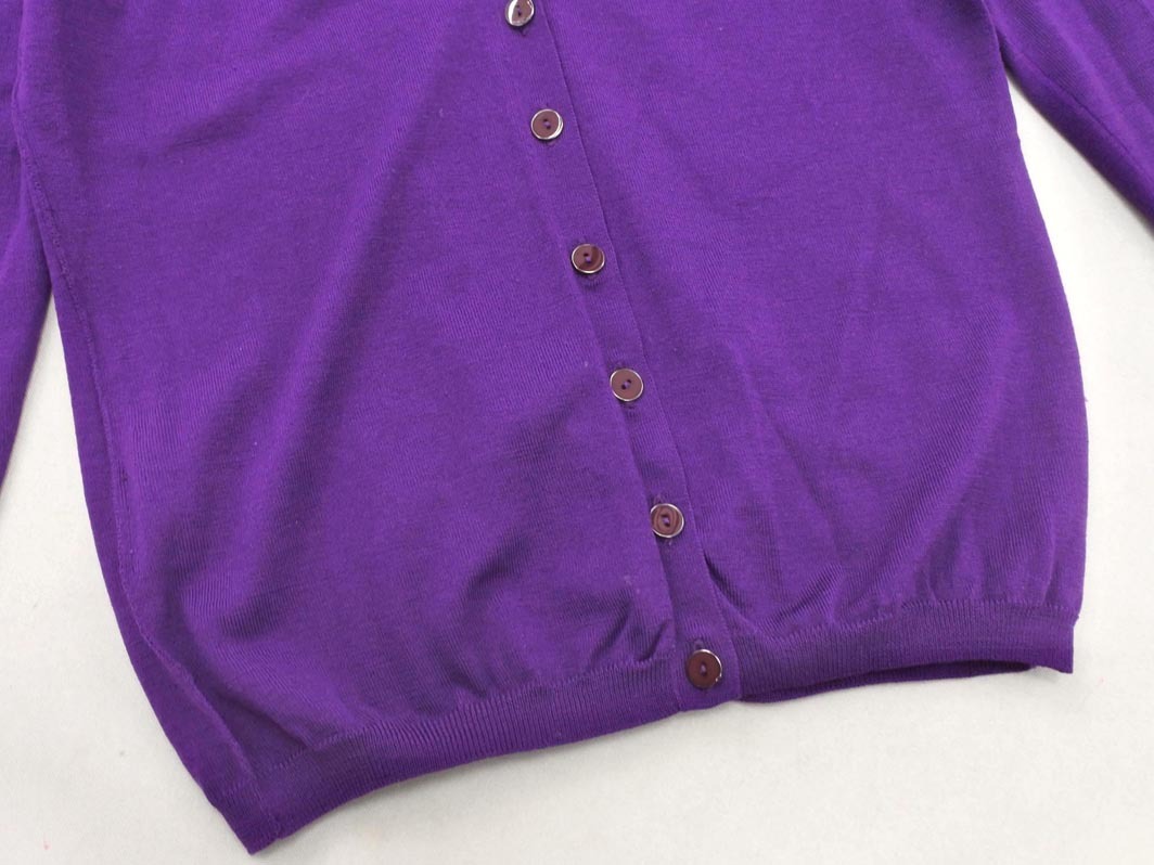 ネコポスOK iCB アイシービー ウール100% ニット カーディガン sizeS/紫 ◇■ ☆ fkb7 レディース_画像4