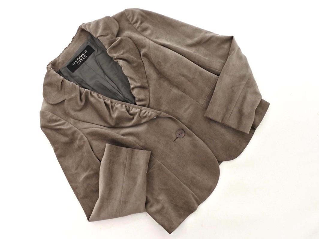 KOJI WATANABE STYLE コージワタナベスティル ベロア ジャケット size9/茶 ◇■ ☆ fkb7 レディース_画像1