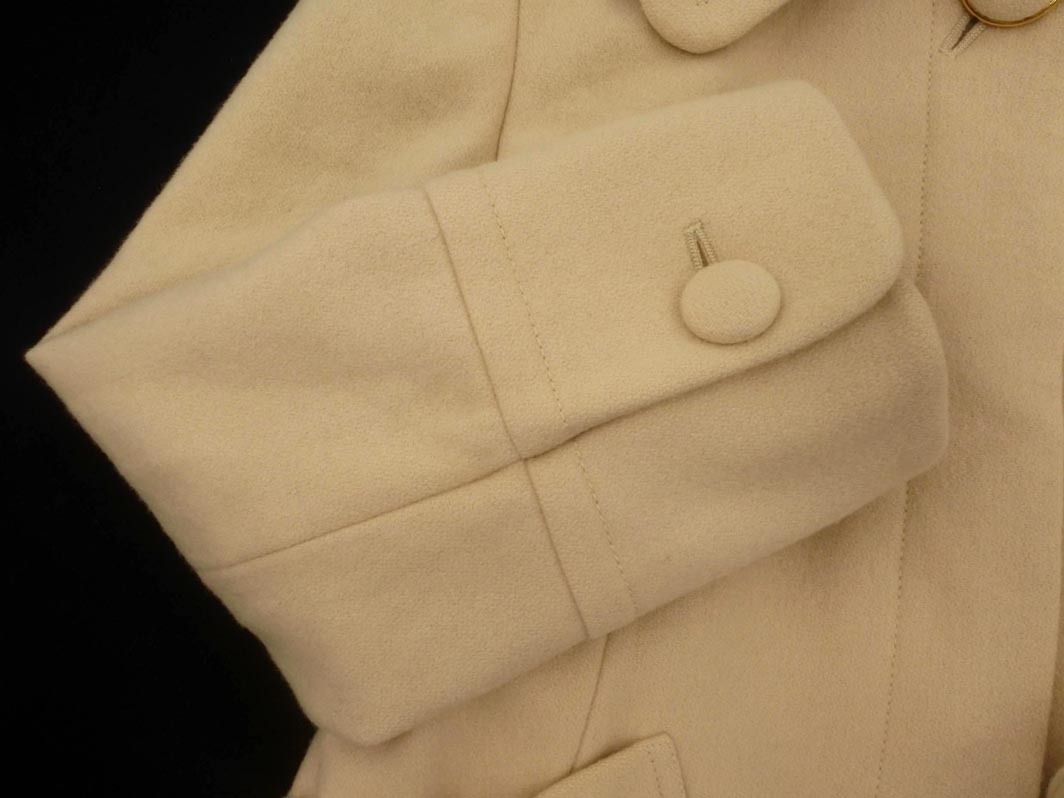 ef-de エフデ ウール混 襟付き ノーカラー ジャケット size9/ベージュ ◇■ ☆ fkb7 レディース_画像3