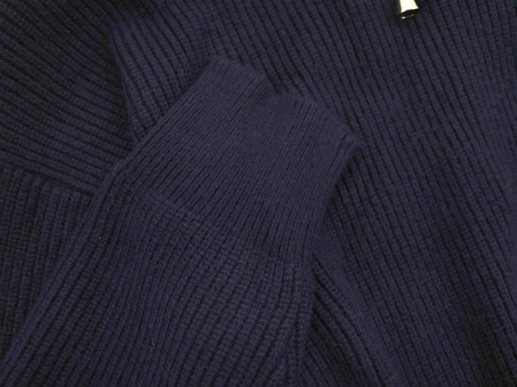NATURAL BEAUTY BASIC ナチュラルビューティーベーシック ワイド幅 ニット プルオーバー パーカー sizeFR/紺 ◇■ ☆ fkb7 レディース_画像3