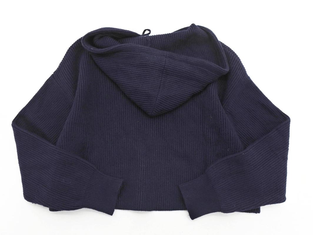 NATURAL BEAUTY BASIC ナチュラルビューティーベーシック ワイド幅 ニット プルオーバー パーカー sizeFR/紺 ◇■ ☆ fkb7 レディース_画像4