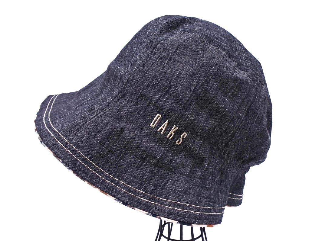 DAKS ダックス バケット ハット sizeM/チャコール ■■ ☆ fkb7 レディース_画像2